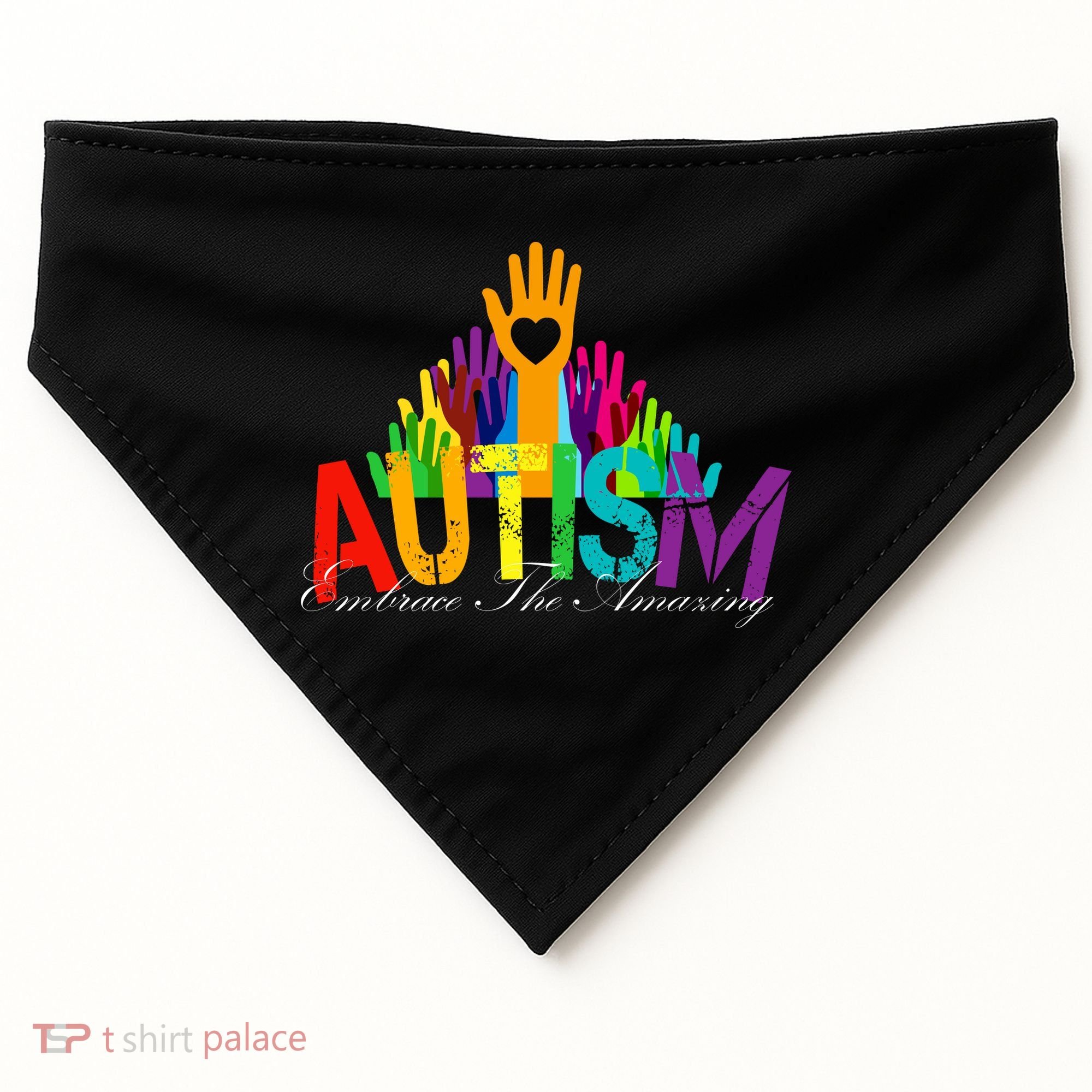 Embrace The Amazing Autism Hands USA-Made Doggie Bandana