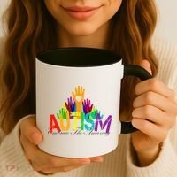 Embrace The Amazing Autism Hands Coffee Mug thumb 3