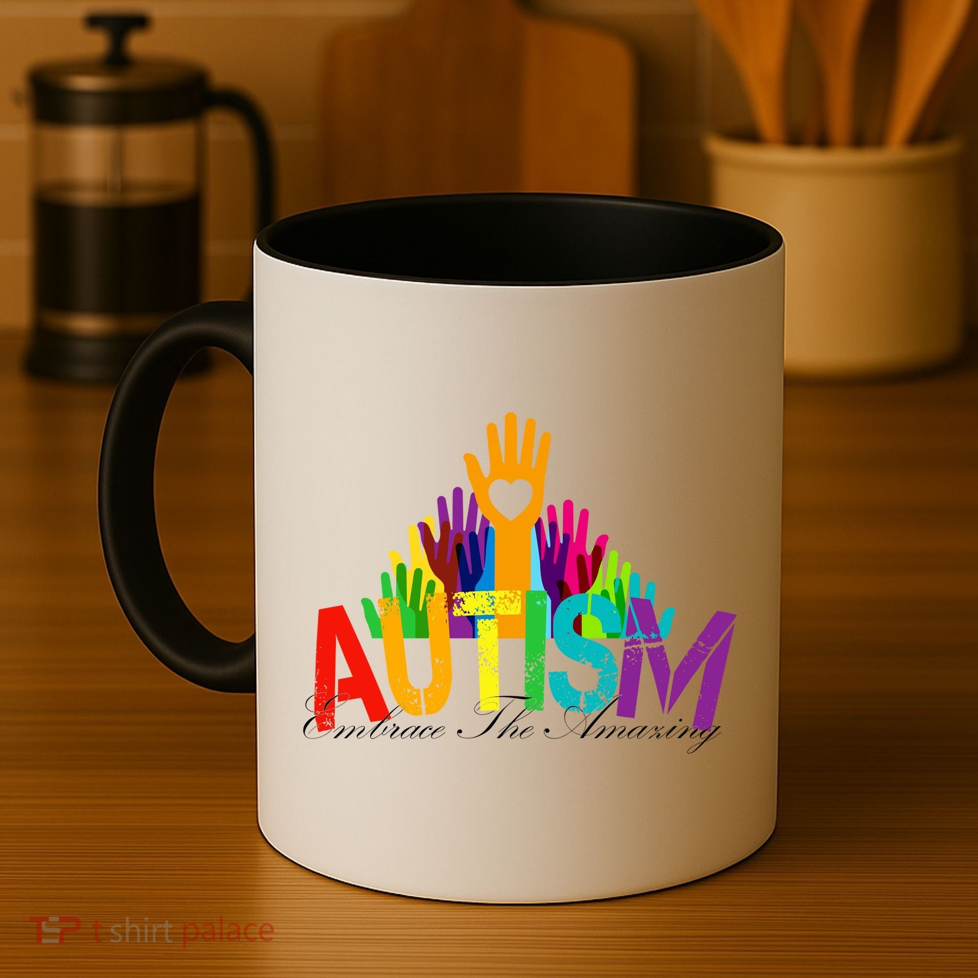 Embrace The Amazing Autism Hands Coffee Mug