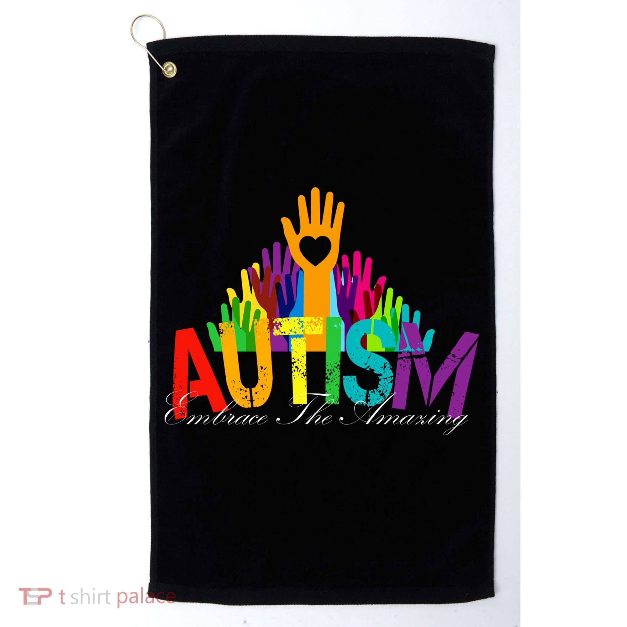 Embrace The Amazing Autism Hands Golf Towel