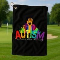 Embrace The Amazing Autism Hands Golf Towel thumb 1
