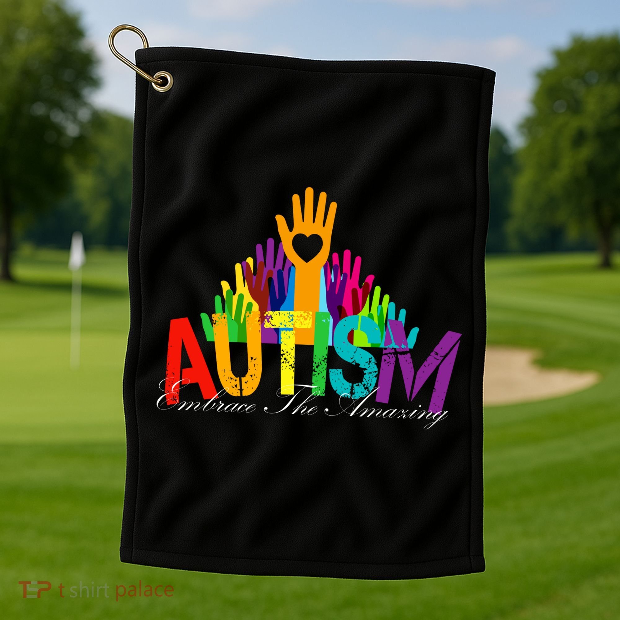 Embrace The Amazing Autism Hands Golf Towel
