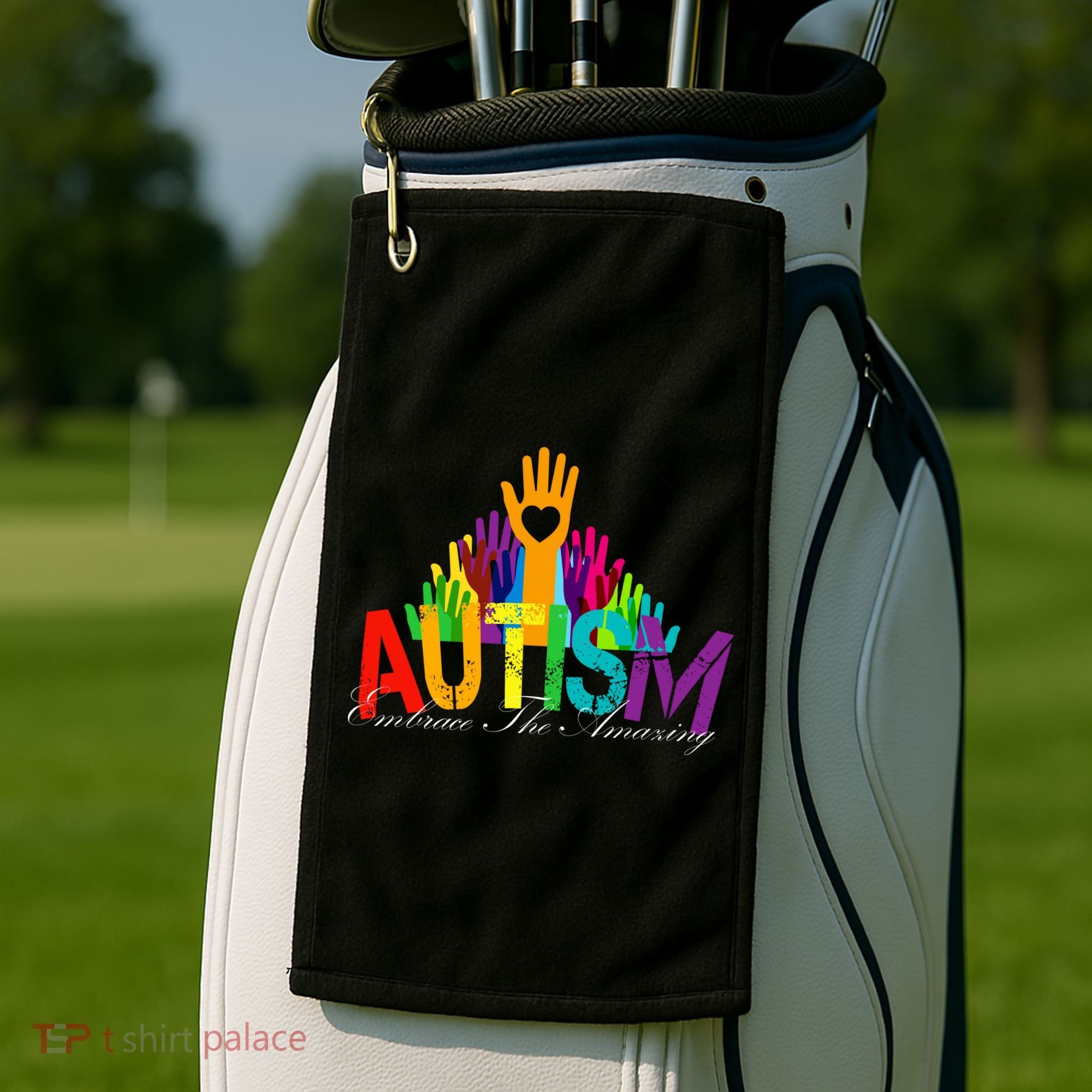 Embrace The Amazing Autism Hands Golf Towel