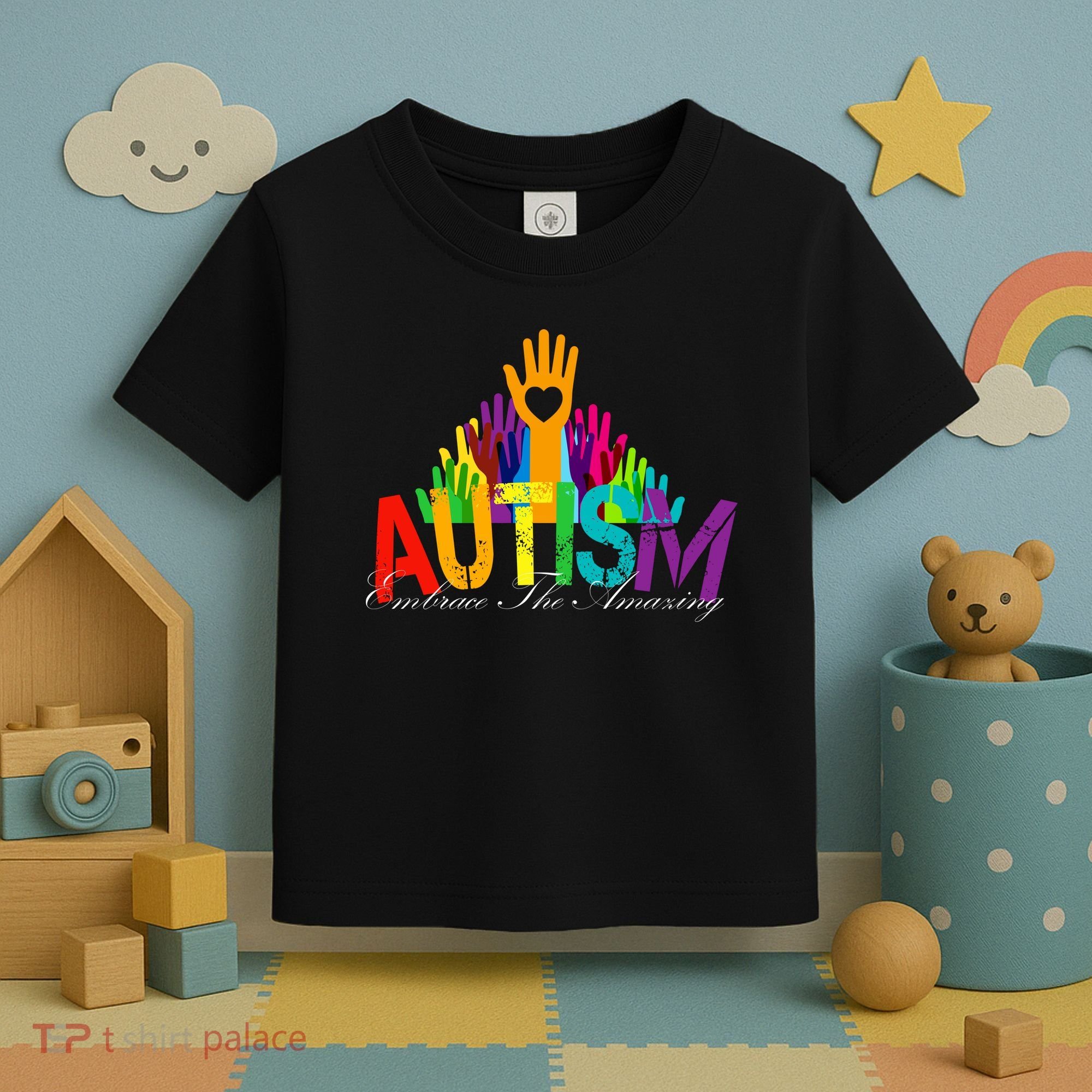 Embrace The Amazing Autism Hands Toddler T-Shirt