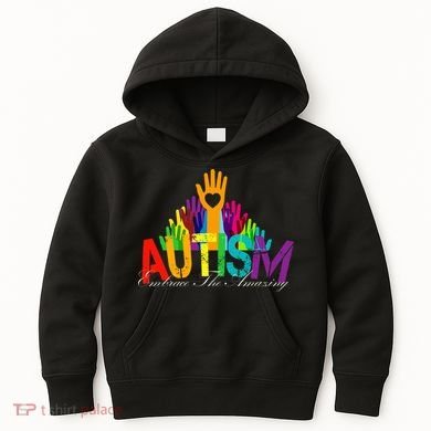 Embrace The Amazing Autism Hands Kids Hoodie