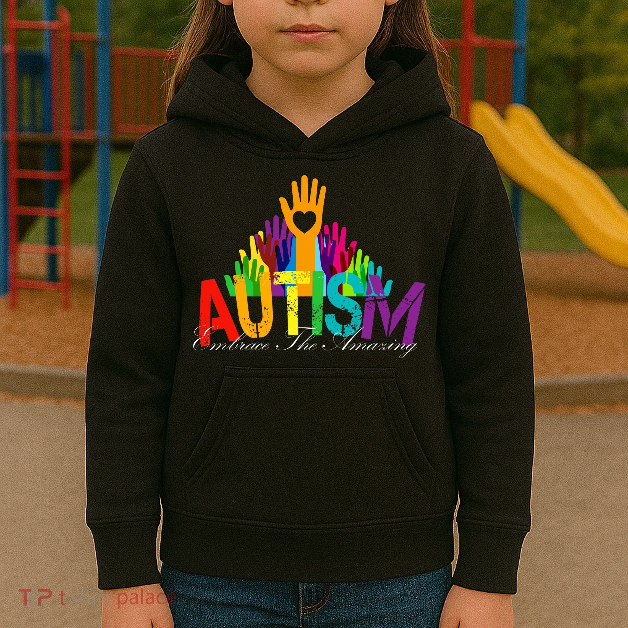 Embrace The Amazing Autism Hands Kids Hoodie