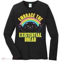 Embrace The Existential Dread Cat Women's Long Sleeve Shirt thumb 0