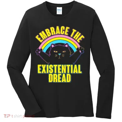 Embrace The Existential Dread Cat Women's Long Sleeve Shirt