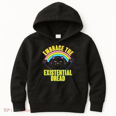 Embrace The Existential Dread Cat Kids Hoodie