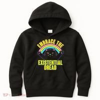 Embrace The Existential Dread Cat Kids Hoodie thumb 0