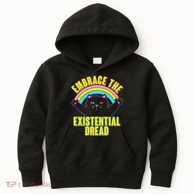 Embrace The Existential Dread Cat Kids Hoodie