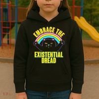 Embrace The Existential Dread Cat Kids Hoodie thumb 3
