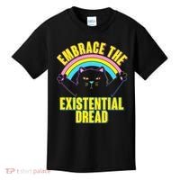 Embrace The Existential Dread Cat Kids T-Shirt thumb 0