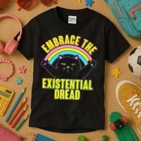 Embrace The Existential Dread Cat Kids T-Shirt thumb 3