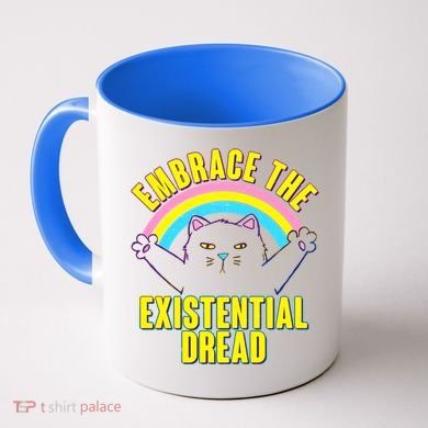 Embrace The Existential Dread Cat Coffee Mug