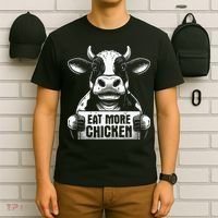 Eat More Chicken Funny Sarcastic Cow Beef Meat Bbq Lover T-Shirt thumb 6
