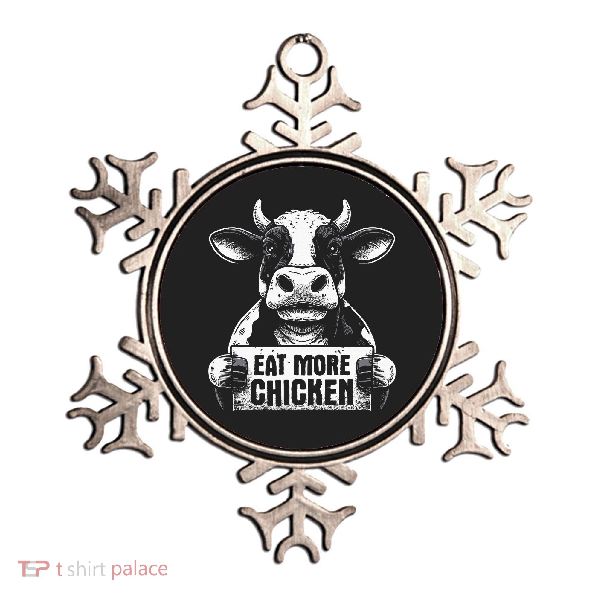 Eat More Chicken Funny Sarcastic Cow Beef Meat Bbq Lover Ornament
