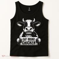 Eat More Chicken Funny Sarcastic Cow Beef Meat Bbq Lover Tank Top thumb 2