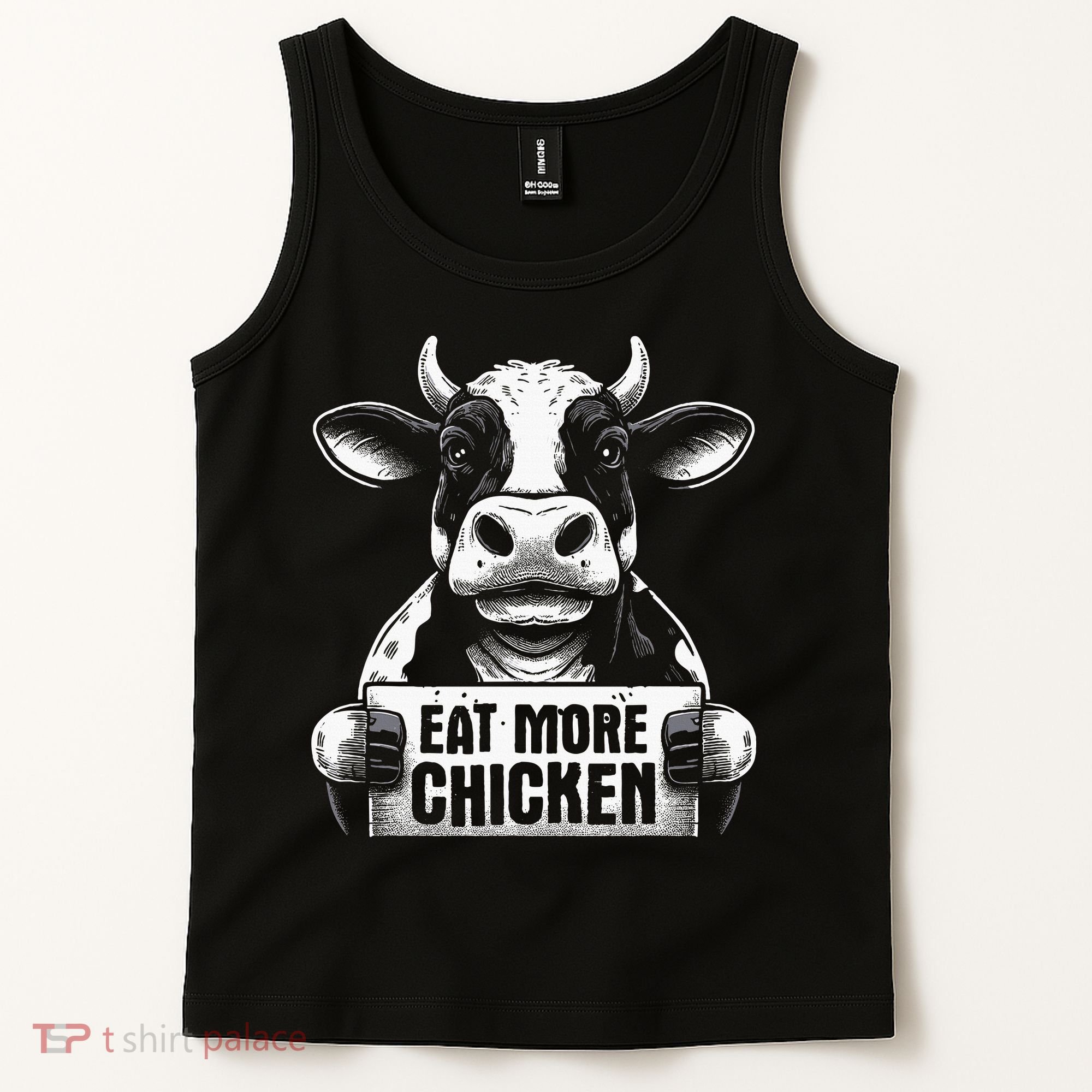 Eat More Chicken Funny Sarcastic Cow Beef Meat Bbq Lover Tank Top