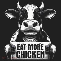 Eat More Chicken Funny Sarcastic Cow Beef Meat Bbq Lover Golf Towel thumb 3