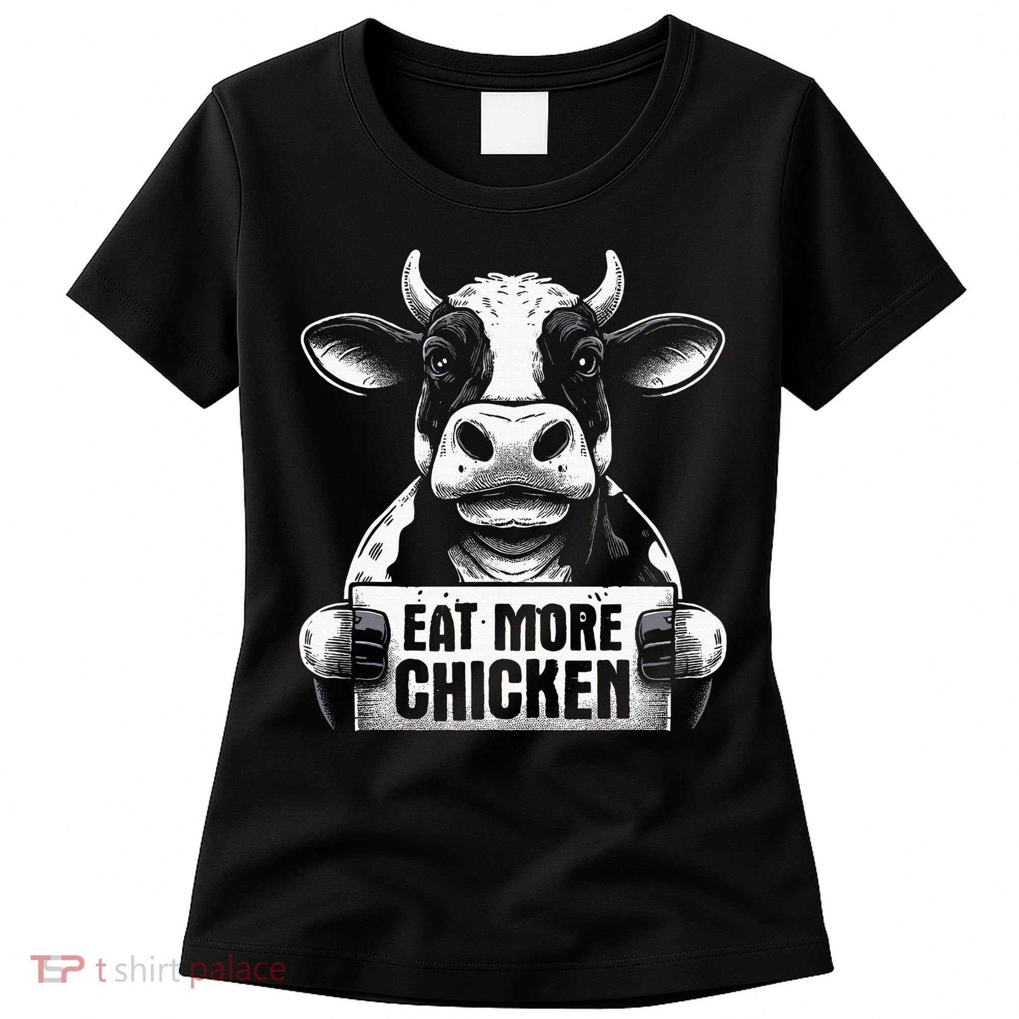 Eat More Chicken Funny Sarcastic Cow Beef Meat Bbq Lover Women's T-Shirt