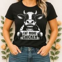 Eat More Chicken Funny Sarcastic Cow Beef Meat Bbq Lover Women's T-Shirt thumb 2