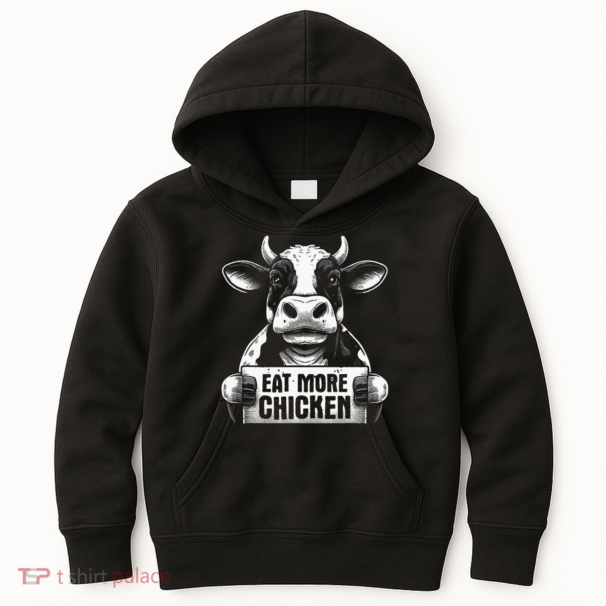 Eat More Chicken Funny Sarcastic Cow Beef Meat Bbq Lover Kids Hoodie