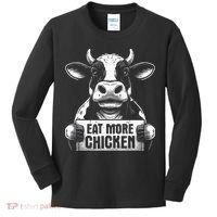Eat More Chicken Funny Sarcastic Cow Beef Meat Bbq Lover Kids Long Sleeve Shirt thumb 0