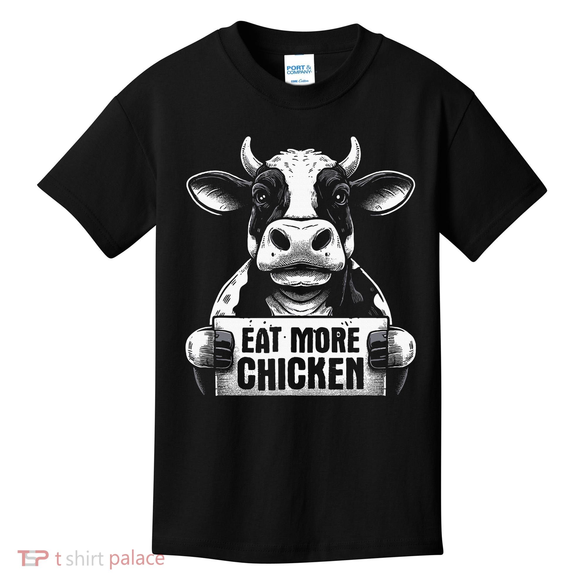 Eat More Chicken Funny Sarcastic Cow Beef Meat Bbq Lover Kids T-Shirt