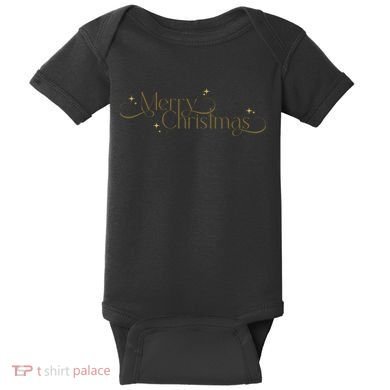 Elegant Merry Christmas Baby Bodysuit