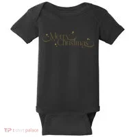 Elegant Merry Christmas Baby Bodysuit thumb 0