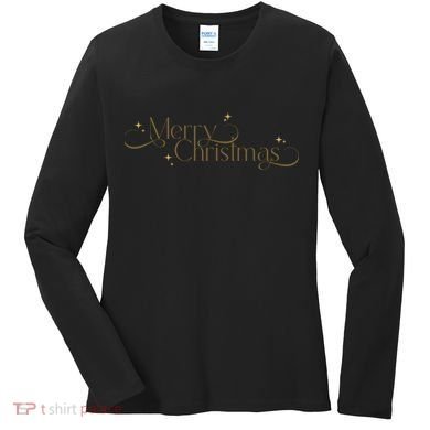 Elegant Merry Christmas Women's Long Sleeve Shirt