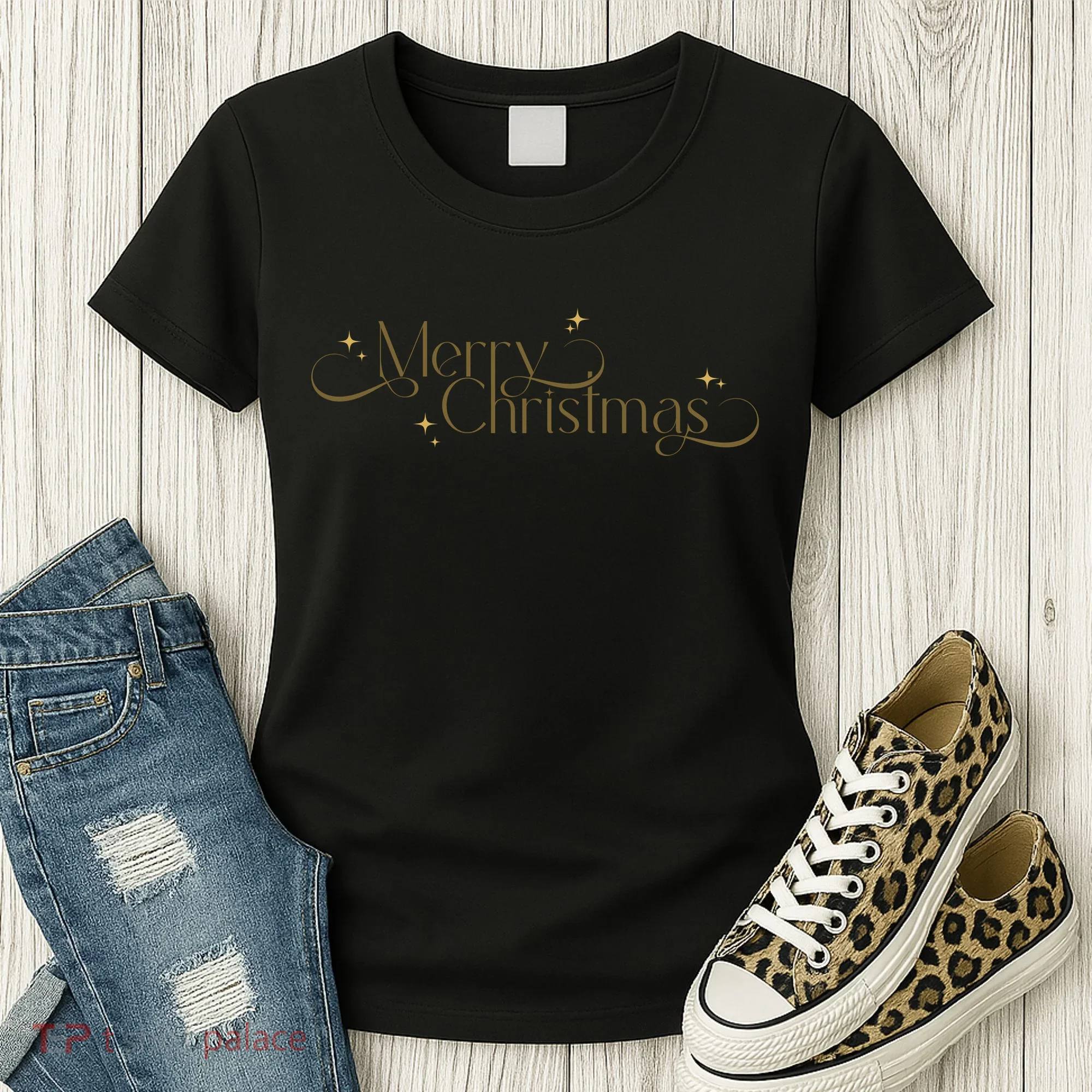 Elegant Merry Christmas Women's T-Shirt