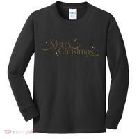 Elegant Merry Christmas Kids Long Sleeve Shirt thumb 0