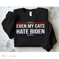 Even My Cats Hate Biden Funny Anti Biden FJB Sweatshirt thumb 2