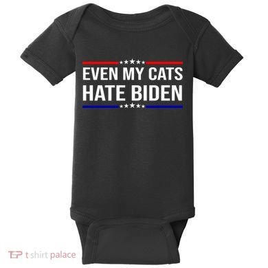 Even My Cats Hate Biden Funny Anti Biden FJB Baby Bodysuit