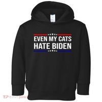 Even My Cats Hate Biden Funny Anti Biden FJB Toddler Hoodie thumb 0