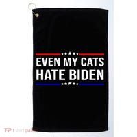 Even My Cats Hate Biden Funny Anti Biden FJB Golf Towel thumb 0
