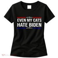 Even My Cats Hate Biden Funny Anti Biden FJB Women's T-Shirt thumb 0