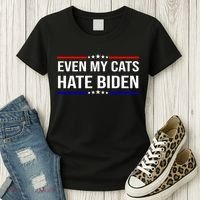 Even My Cats Hate Biden Funny Anti Biden FJB Women's T-Shirt thumb 3