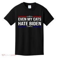 Even My Cats Hate Biden Funny Anti Biden FJB Kids T-Shirt thumb 0