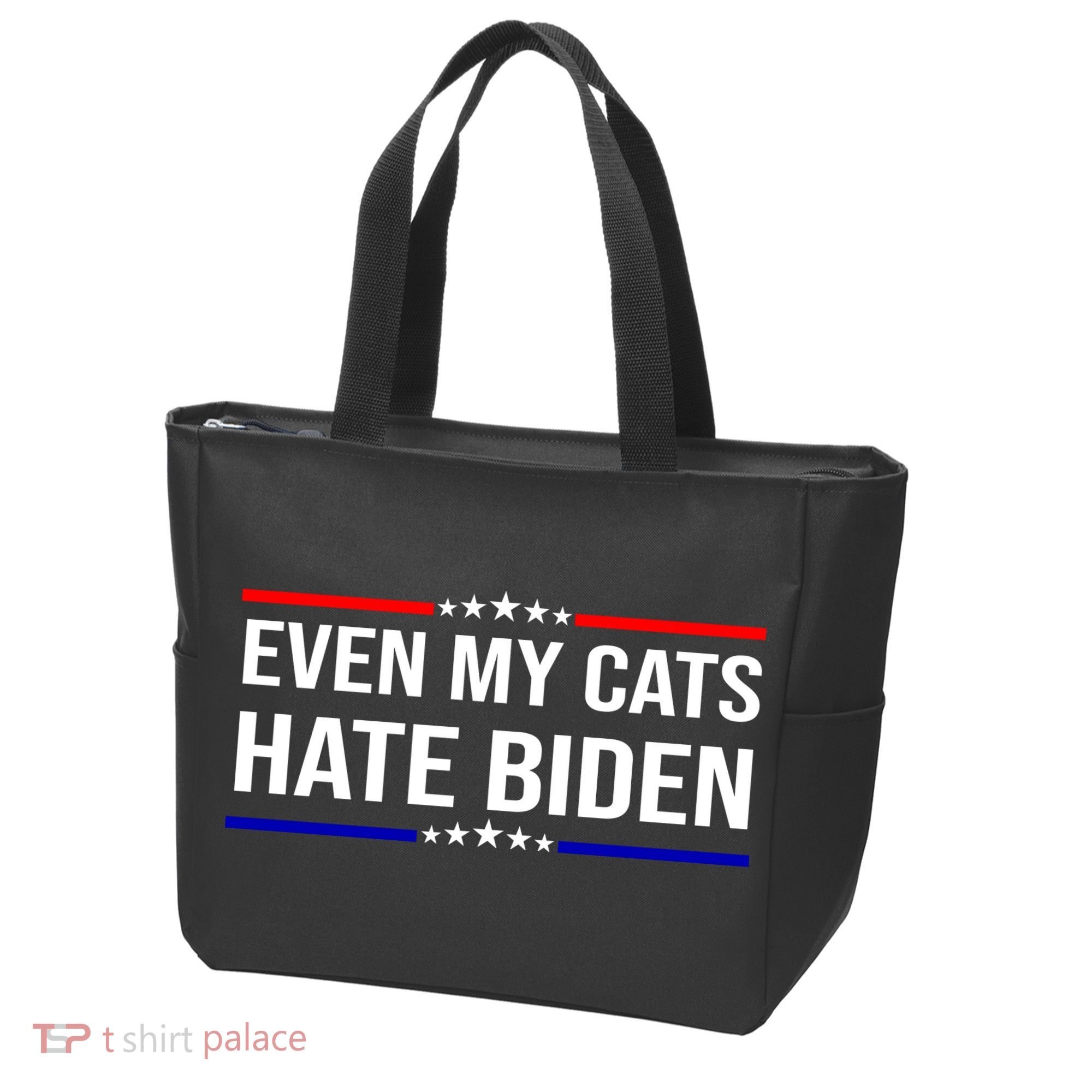 Even My Cats Hate Biden Funny Anti Biden FJB Tote Bag