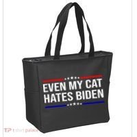 Even My Cat Hates Biden Funny Anti Biden FJB Tote Bag thumb 2