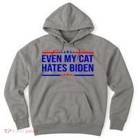 Even My Cat Hates Biden Funny Anti Biden FJB Hoodie thumb 0