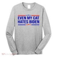 Even My Cat Hates Biden Funny Anti Biden FJB Long Sleeve Shirt thumb 0