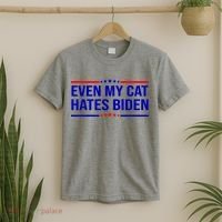 Even My Cat Hates Biden Funny Anti Biden FJB T-Shirt thumb 2