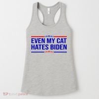 Even My Cat Hates Biden Funny Anti Biden FJB Women's Tank Top thumb 0