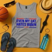 Even My Cat Hates Biden Funny Anti Biden FJB Tank Top thumb 4