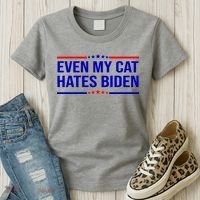 Even My Cat Hates Biden Funny Anti Biden FJB Women's T-Shirt thumb 3