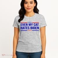 Even My Cat Hates Biden Funny Anti Biden FJB Women's T-Shirt thumb 4